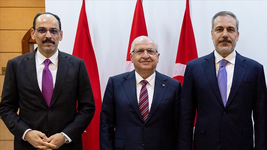 Bakan Fidan ve Güler ile MİT Başkanı Kalın, Suriye’nin başkenti Şam’da