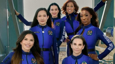 6 kadın mürettebat uzaydan döndü: Şarkıcı Katy Perry’de var