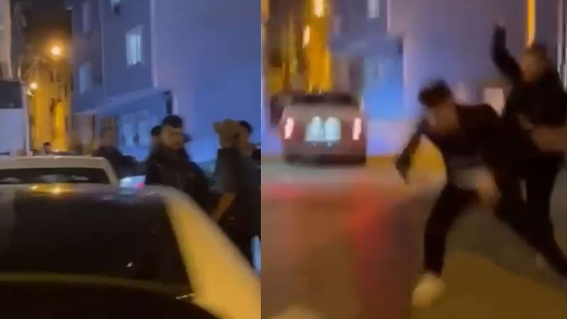 Bursa’da sokağı boks ringine çevirdiler! O anlar kamerada