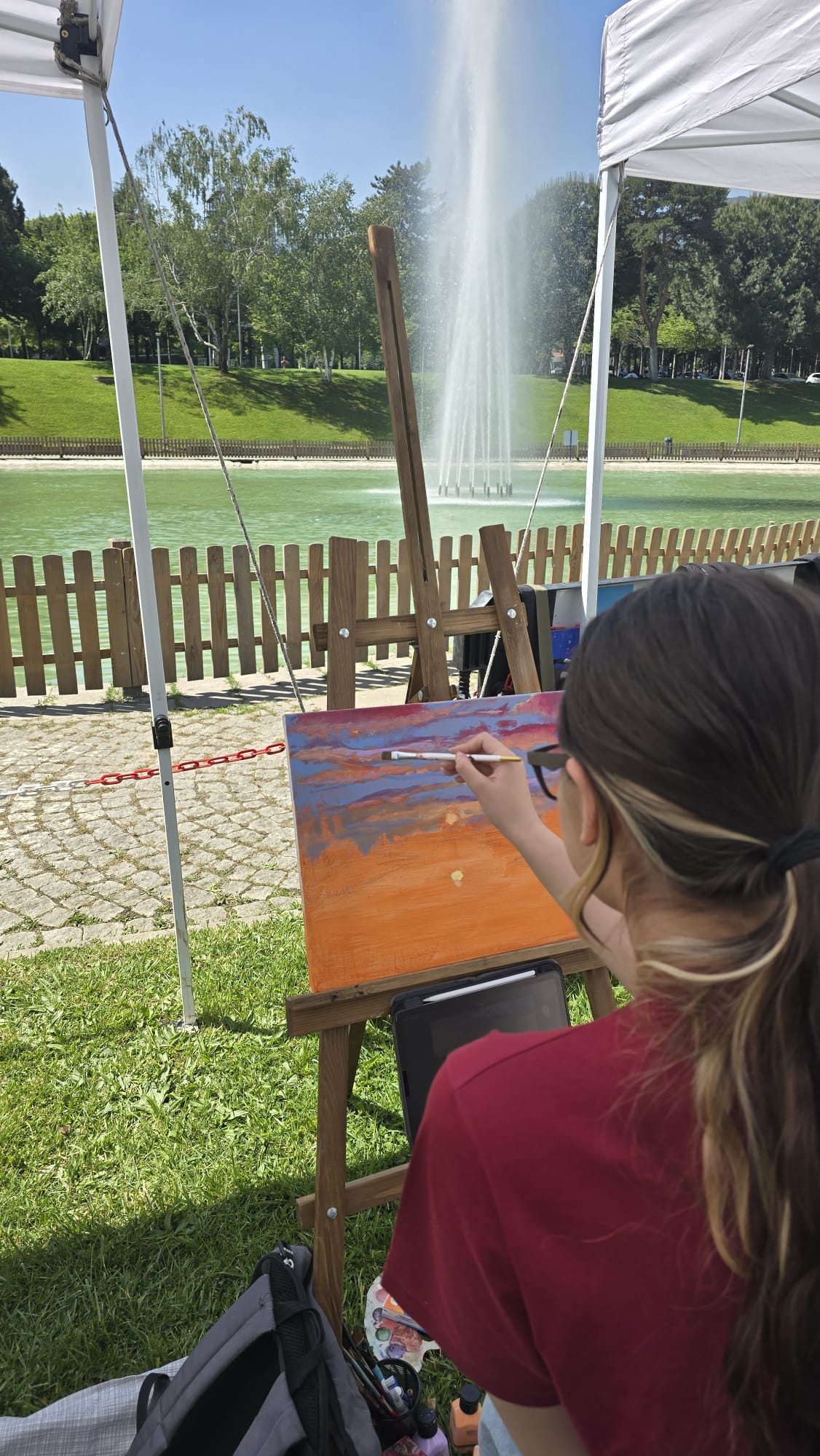 Bursa Erkek Lisesi öğrencilerinden tuval etkinliği