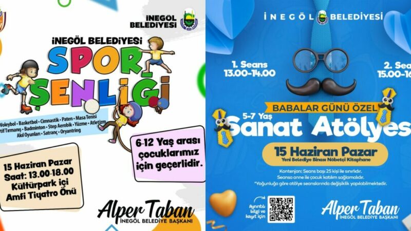 İnegöl Belediyesi, 15 Haziran Pazar günü kutlanacak Babalar Günü’ne özel
