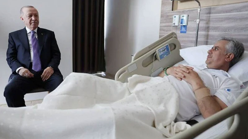 Cumhurbaşkanı Erdoğan, Yalçın’ı hastanede ziyaret etti