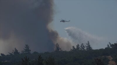 İzmir’de orman yangını kontrol altında! Çok sayıda ev tahliye edildi