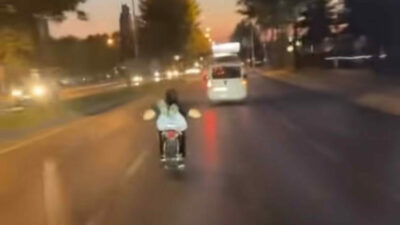 Bursa’da akıl almaz görüntüler! Canını hiçe saydı