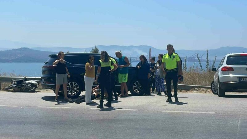Bursa’nın Gemlik ilçesinde motosikletinin kontrolünü kaybeden sürücü, kaza yaptı.