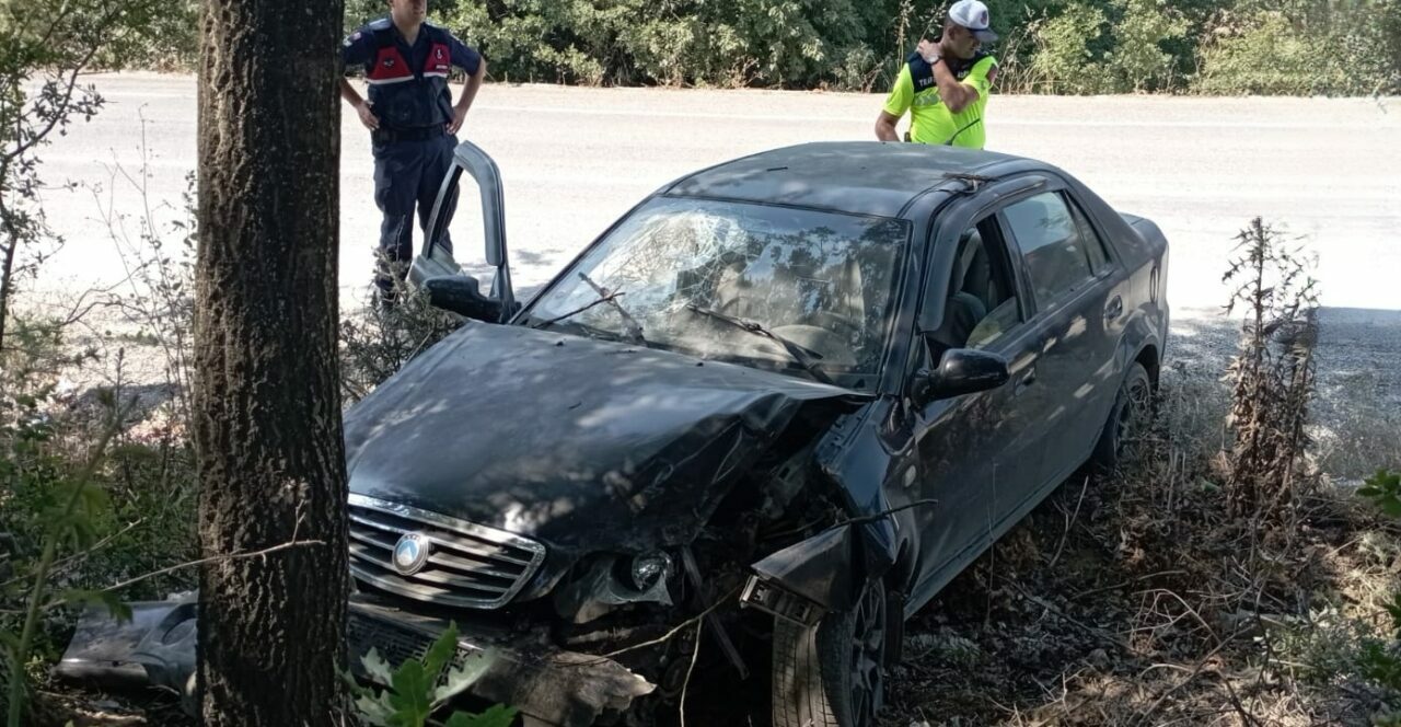 Bursa’da otomobil ağaca çarptı Bursa’da otomobil ağaca çarptı