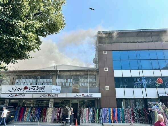 Bursa’daki yangında mahsur kaldı