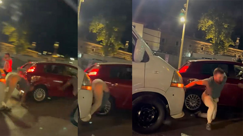 Bursa’nın merkezinde dehşet anları: Araçla ezmeye kalktı…