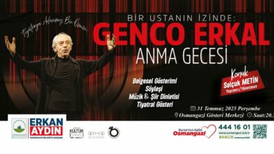 Usta sanatçı Genco Erkal Osmangazi’de anılacak