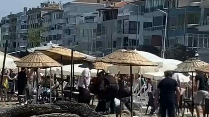 Bursa’da halkın ücretsiz yararlanması gereken plajda izinsiz şekilde şezlong koyup