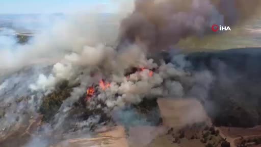Bursa’da orman yangını böyle görüntülendi