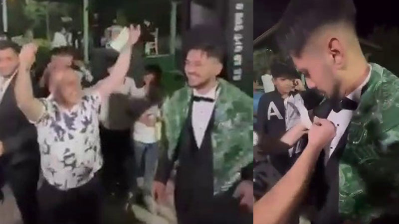 Bursa’da düğünde sıra dışı hediye: Damada bakın ne taktı… Bursa’da düğünde sıra dışı hediye: Damada bakın ne taktı…