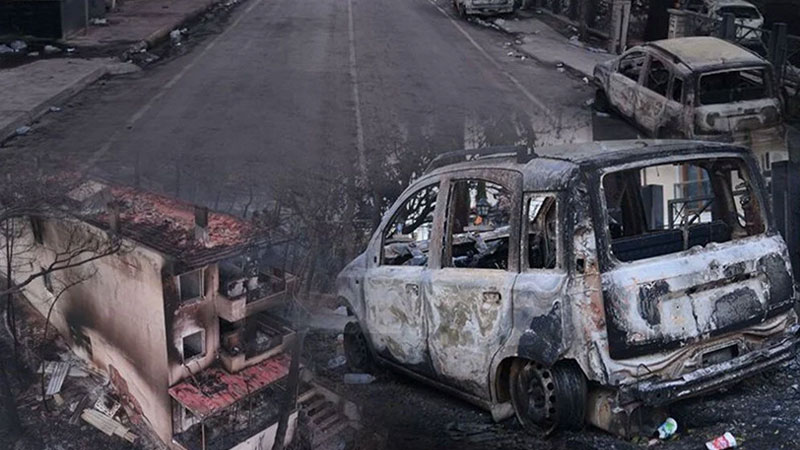 Çanakkale’de acı tablo: Villalar ve otomobiller küle döndü