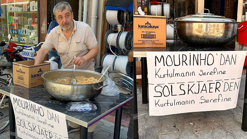 Bursa’da ilginç olay: Hem Mourinho, hem de Solskjaer için helva dağıttı