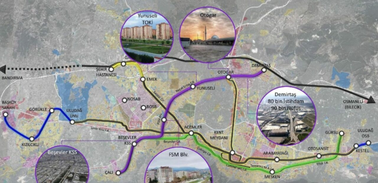 Bursa’nın batısına 3 yeni metro projesi; Yeni Özlüce’ye ring geliyor… Bursa’nın batısına 3 yeni metro projesi; Yeni Özlüce’ye ring geliyor…