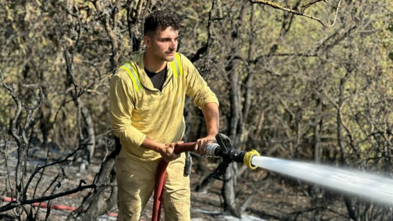 Bursa'nın İznik ilçesinde çıkan orman yangını, ekiplerin havadan ve karadan