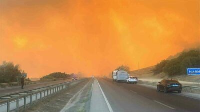 Bursa-Yenişehir yolu orman yangını nedeniyle kapatıldı!