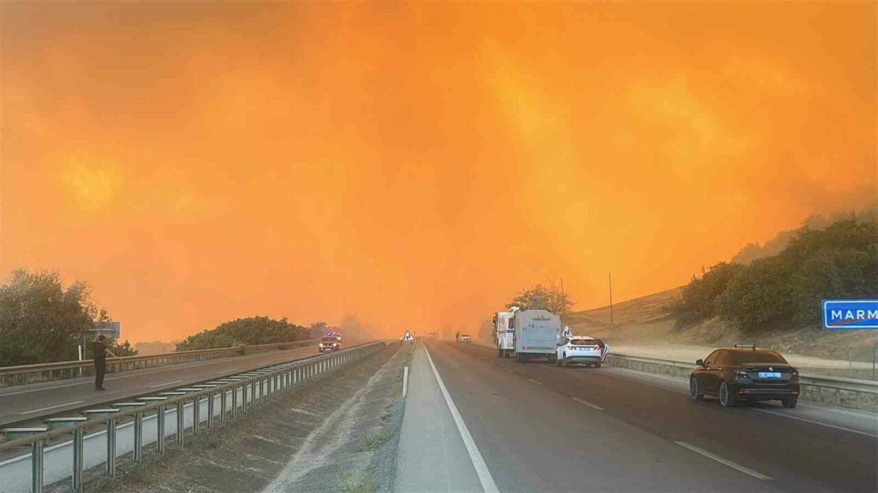 Bursa-Yenişehir yolu orman yangını nedeniyle kapatıldı! Bursa-Yenişehir yolu orman yangını nedeniyle kapatıldı!