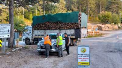 Bursa’da orman emvali taşıyan araçlara eş zamanlı denetim