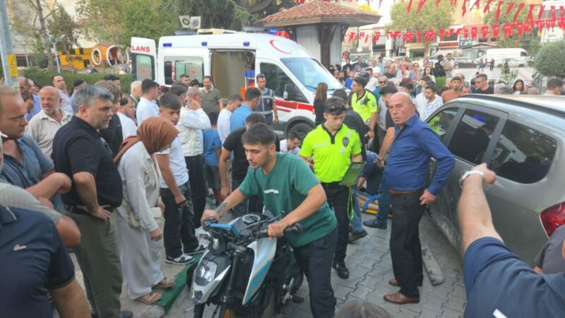 Bursa'nın Orhangazi ilçesinde meydana gelen kazada motosiklet küçük bir çocuğa