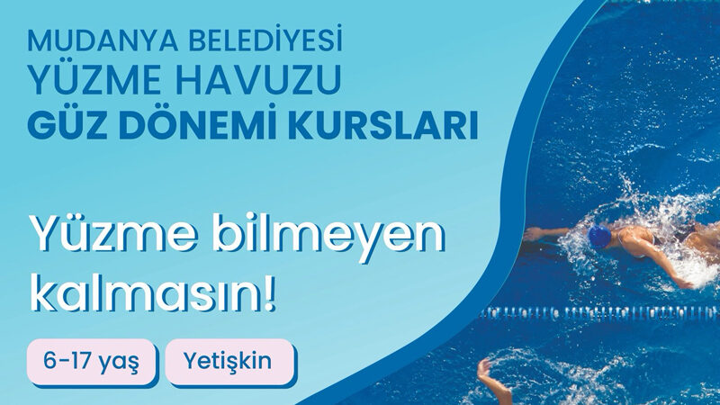 Mudanya Belediyesi ,Yüzme Havuzu'nda güz dönemi yüzme kursu kayıtlarının başladığını