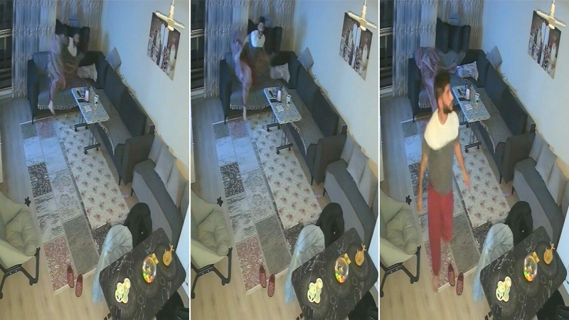 Bursa’da depreme uyurken yakalandı! Panik anları kamerada