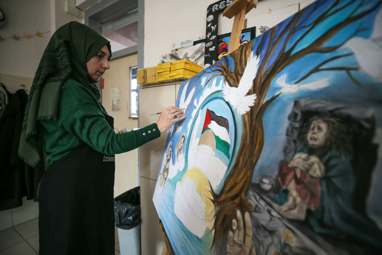 Bursa’da lise öğrencilerinden Filistin’e destek