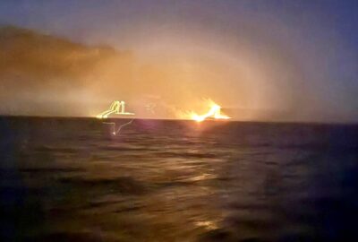 Kocaeli açıklarında Rusya’ya giden tankerde patlama ve yangın