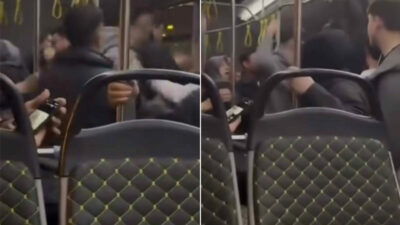 Bursa’da otobüste yumruk yumruğa kavga
