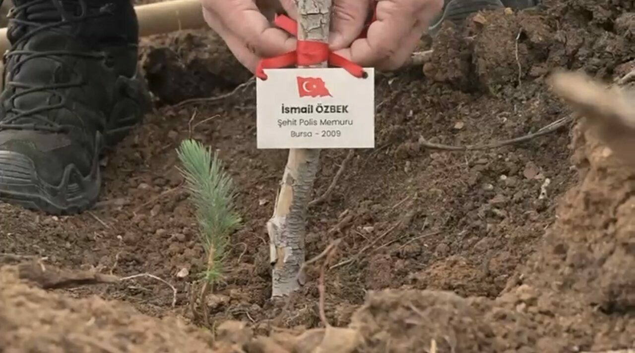 Bursa’da şehitler anısına fidan dikildi Bursa’da şehitler anısına fidan dikildi