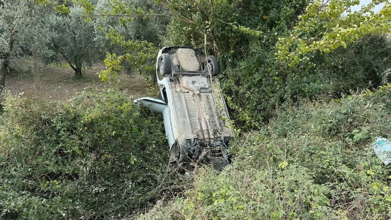 Bursa’da sollama yaparken zeytinliğe uçtu