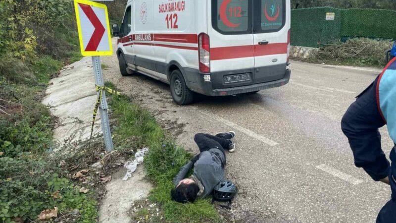 Bursa’da bisikletli sürücü ölümden döndü