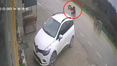 Bursa’da sokak köpeğinden kaçarken kaza yaptı