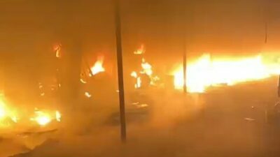 Bursa’da işçilerin kaldığı baraka alev alev yandı