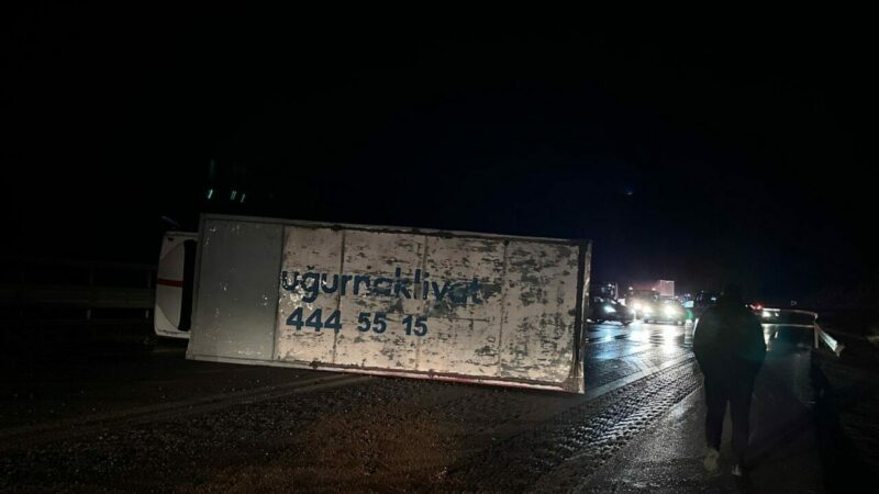 Bursa’da kamyon devrildi