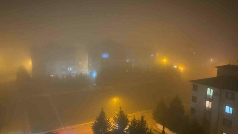 Bursa’nın o ilçesinde yoğun sis! Görüş mesafesi 1 metreye kadar düştü