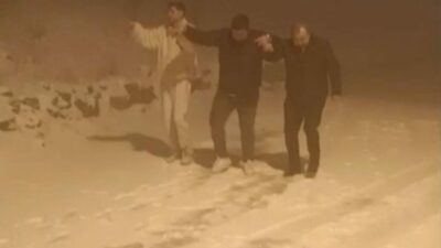 Uludağ’a kar yağışını bakın nasıl kutladılar
