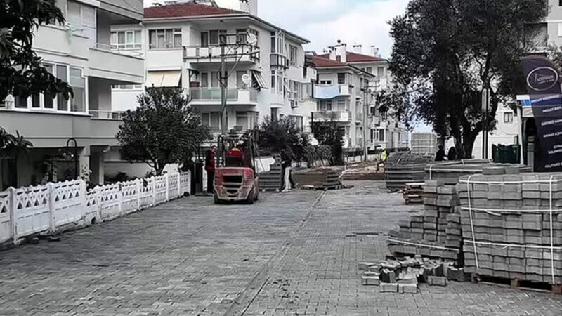Mudanya Belediyesi, Yalı Mahallesi’nde 3 bin 500 metrekarelik beton parke