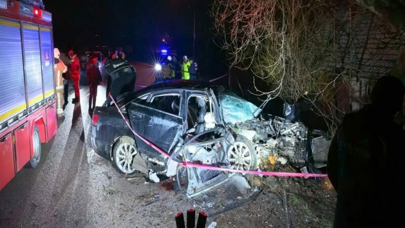 Bursa'nın İnegöl ilçesinde otomobilin ağaca çarpması sonucu Sena Arslan (24)