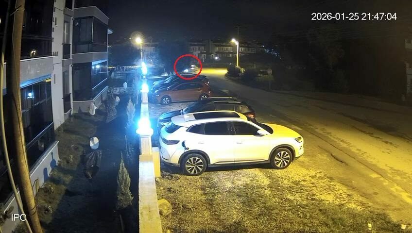 Bursa’da otomobil zeytin ağacına çarptı! Kaza anı kamerada