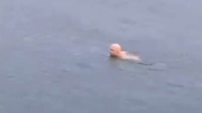 Bursa’da hayrete düşüren görüntü: ‘Dondurucu soğukta deniz keyfi’