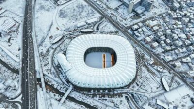 Bursaspor’un yuvası karla kaplandı! İşte muhteşem görüntüler