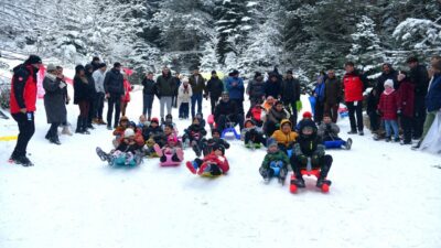 Bursa’da çocuklar için muhteşem kar festivali
