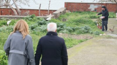 Başkan Mustafa Bozbey’den Yaren Leylek ve Adem Amca’ya ziyaret