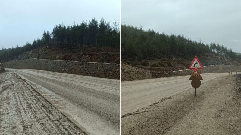 Bursa’da isyan ettiren yol çalışması Bursa’nın Harmancık ilçesine ulaşımı sağlayan yolda süren çalışmalar yağmurla birlikte