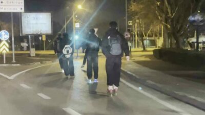 Bursa’da patenli gençler yürekleri ağza getirdi