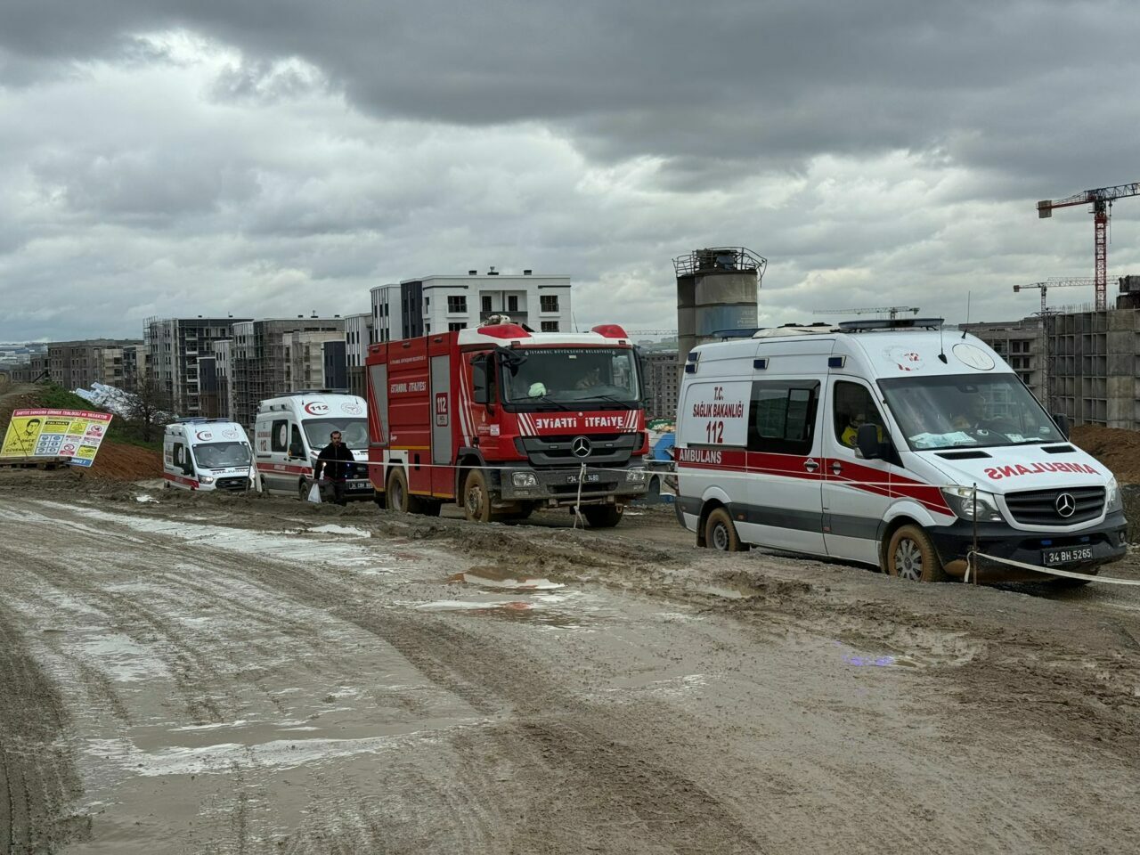 Faciadan dönüldü! İşçi konteynerinde yangın