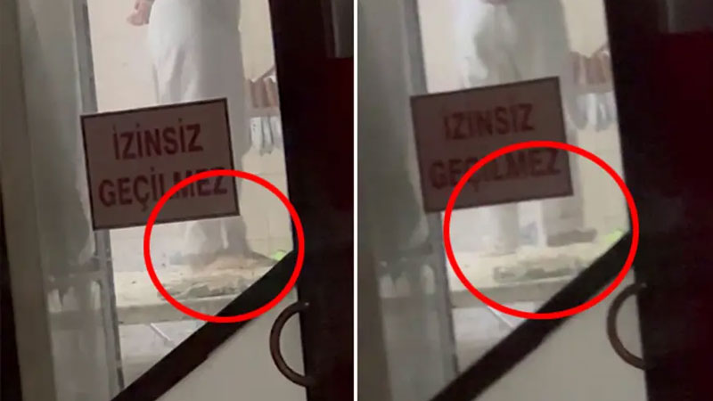 Mide bulandıran görüntü! Ayaklarıyla hamur yoğurdu…