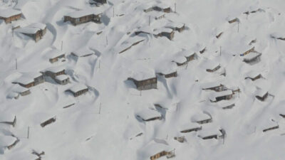 Kar 3 metreyi aştı, evler kayboldu