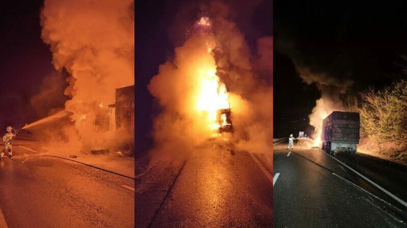 Bursa’da sabaha karşı korku dolu anlar! Alev alev yandı Bursa'nın Kestel ilçesinde hareket halindeyken yangın çıkan mısır yüklü TIR